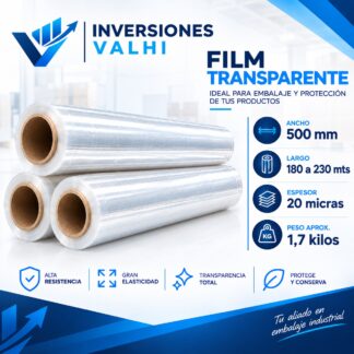 FILM PARA EMBALAR TRANSPARENTE 3 ROLLOS